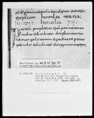 Gregorius Magnus, Homiliae in Ezchielem — Initiale P, Folio 37recto