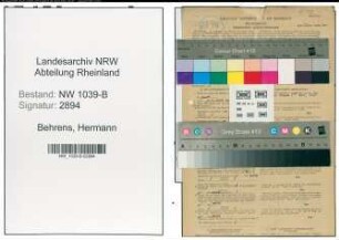 Entnazifizierung Hermann Behrens , geb. 18.02.1911 (Studienrat)