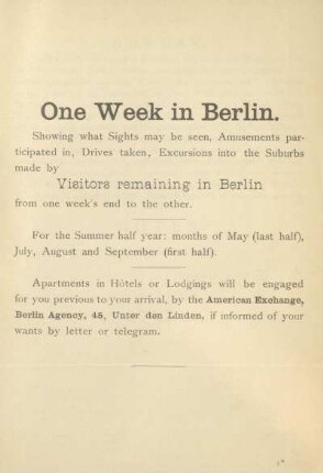One Week in Berlin