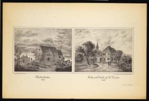 Ansicht der Martinskirche in Meißen , Lithographie, 1845 : Martinskirche 1845 / Nach einer Zeichnung von Karl Beichling. - Nr. 26b