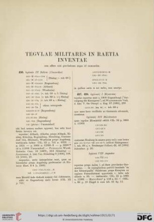 Teglae Militares in Raetia Inventae