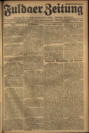 Ausgabe vom Freitag, den 27. November 1925.