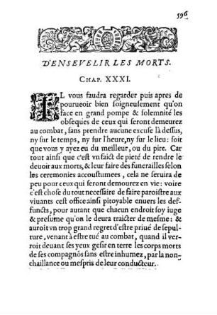 D'Ensevelir Les Morts. Chap. XXXI.