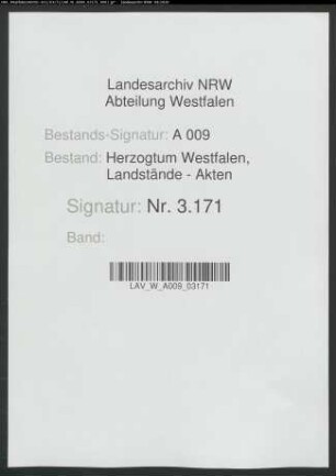 Akten der Kurfürstlichen Regierung betr. den Landtag 1800