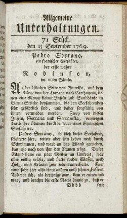71 Stück. d. 13. September 1769.