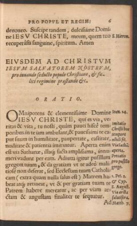 Eiusdem Ad Christum Iesum Salvatorem Nostrum ... Oratio.