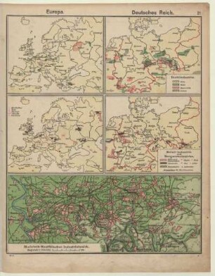 Europa, Textilindustrie, Metall-Industrie und Bergwerksbezirke
