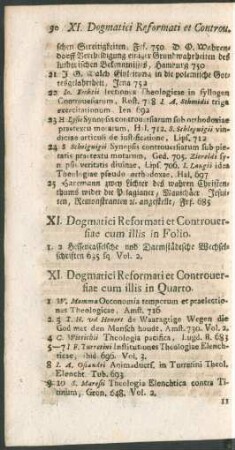 XI. Dogmatici Reformati et Controversiae cum illis