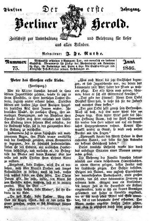 Nummer 75, Juni 1846