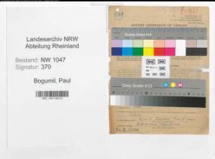 Entnazifizierung Paul Bogumil , geb. 18.07.1901 (Landwirt)