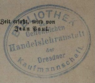 Öffentliche Handelslehranstalt (Dresden) / Stempel