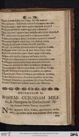 Spectaculum XI: Bohemi cujusdam militis […]