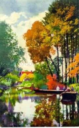 Herbstlicher Spreewald mit Spreewaldkähnen