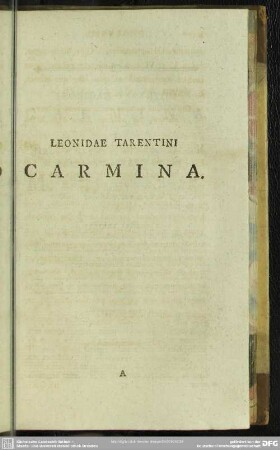 Leonidae Tarentini Carmina