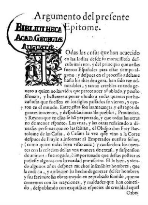 Argumento del presente Epitome.
