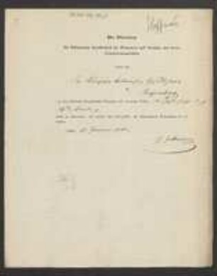 Brief von Philipp Karl Ludwig Hoffmann von Pharmaceutische Gesellschaft der Pfalz an Regensburgische Botanische Gesellschaft