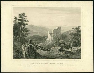 Das alte Schloss Baden-Baden mit der Fernsicht nach dem Rhein - The old caste of Baden Baden - Le château vieux de Bade Bade
