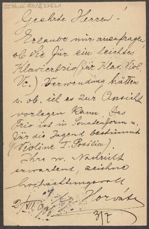 Brief an B. Schott's Söhne : 02.07.1906
