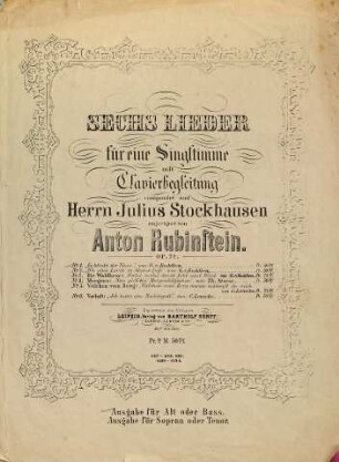 Sechs Lieder : für 1 Singstimme mit Clavierbegl. ; op. 72. 1, Es blinkt der Thau