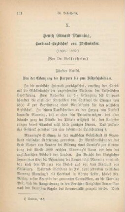 124-160 Henry Edward Manning, Cardinal-Erzbischof von Westminster (1808-1892) : V.