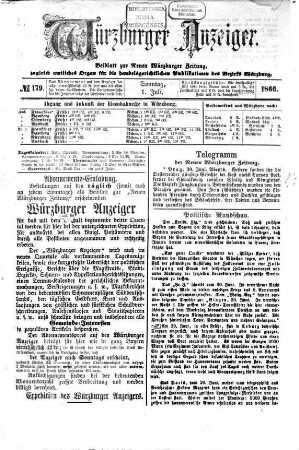 Würzburger Anzeiger. Mittagsblatt. 1866,7/12
