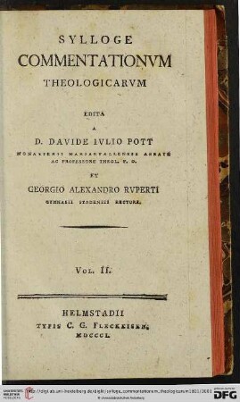 2: Sylloge commentationum theologicarum
