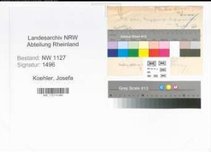 Entnazifizierung Josefa Koehler , geb. 00.00.0000 ()