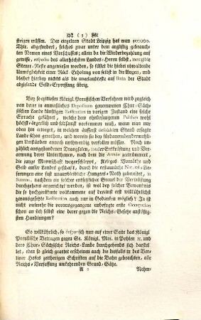 Pro Memoria. So wie der gegen die Chur-Sächßischen Lande Königl. Preußischer Seits verhängte feindliche Ueberzug, und dadurch zugleich mitten in Teutschland begangene Friedens-Bruch, gleich Anfangs und bey seiner nachherigen Fürdauer mit enormsten Thätlichkeiten begleitet gewesen ... : [Regenspnrg[!], den 17. November. 1756.]