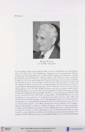 Helmut Wielandt (19.12.1910 - 14.2.2001)