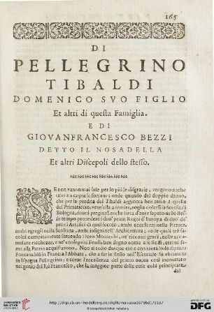 Di Pellegrino Tibaldi Domenico svo figlio et altri [...]