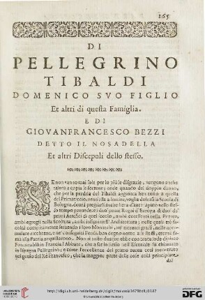 Di Pellegrino Tibaldi Domenico svo figlio et altri [...]