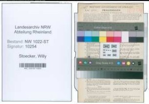 Entnazifizierung Willy Stoecker , geb. 24.12.1893 (Automechaniker)