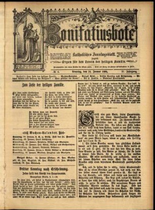 Erste Ausgabe vom Sonntag, den 24. Januar 1904.