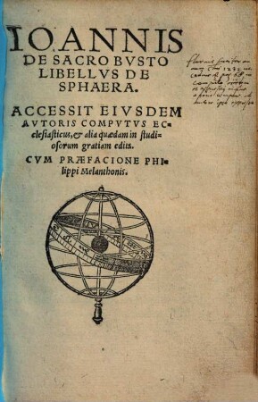 Ioannis de Sacro Bvsto Libellvs De Sphaera