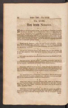 Tit. XVIII. Von denen Notarien.
