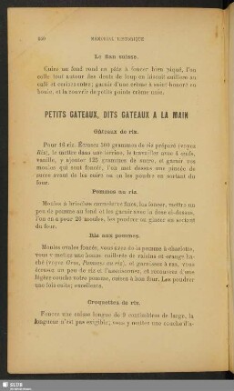 Petits gateaux, dits gateaux a la main