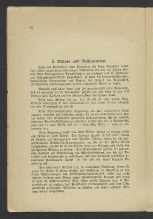 5. Valuta und Restauration
