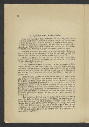 5. Valuta und Restauration