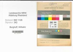 Entnazifizierung Wilhelm Burghoff , geb. 26.10.1907 (Fahrer)