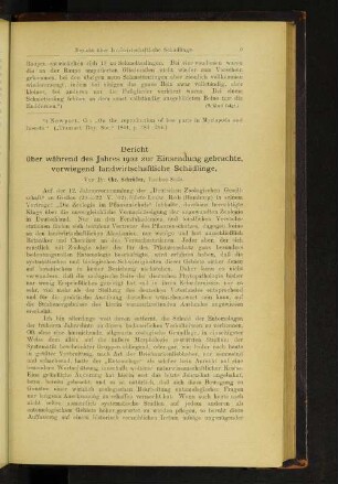 Bericht über während des Jahres 1902 zur Einsendung gebrachte, vorwiegend landwirtschaftliche Schädlinge.