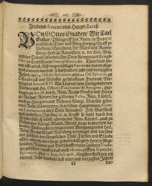 Friedens-Execcutions-Haupt-Receß
