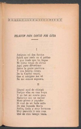 Relación para cantar por cifra