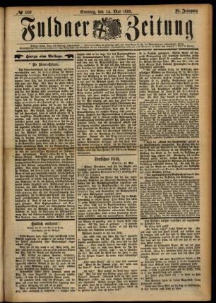 Erste Ausgabe vom Sonntag, den 14. Mai 1893.