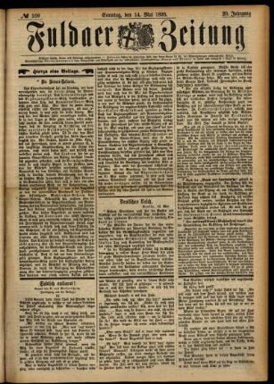 Erste Ausgabe vom Sonntag, den 14. Mai 1893.