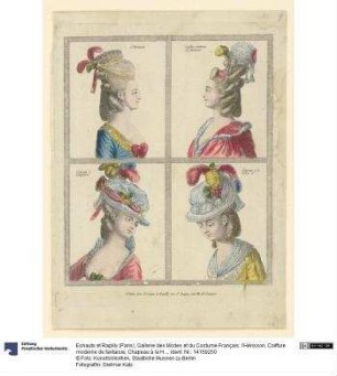 Gallerie des Modes et du Costume Français: l'Hérisson, Coiffure moderne de fantaisie, Chapeau à la Henri IV. A.6