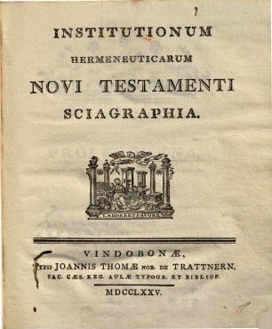 Institutionum hermeneuticarum Veteris Testamenti sciagraphia