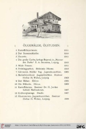 Ölgemälde, Ölstudien (Nr. 1-42)