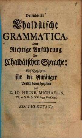 Erleichterte Chaldäische Grammatica