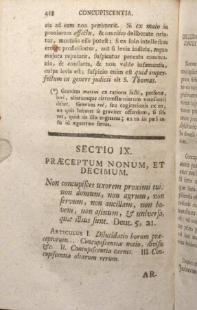 Sectio IX. Praeceptum Nonum, Et Decimum.