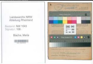 Entnazifizierung Maria Blacha , geb. 09.08.1906 (Schulhelferin)
